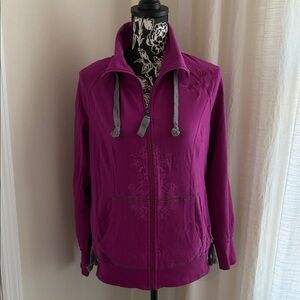 Elegant Purple Women's Jacket with Embroidered Detail